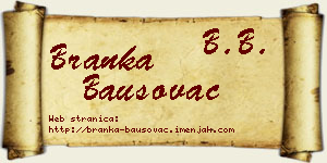 Branka Bausovac vizit kartica